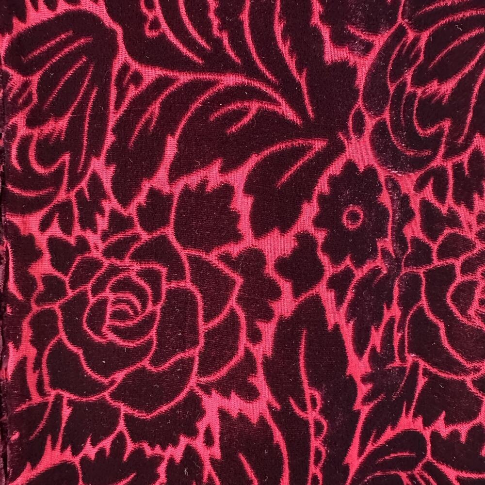 Sundance Shirt Womens Large Red Floral Burnout Velvet Button Front Tunic Top - Picture 4 of 9